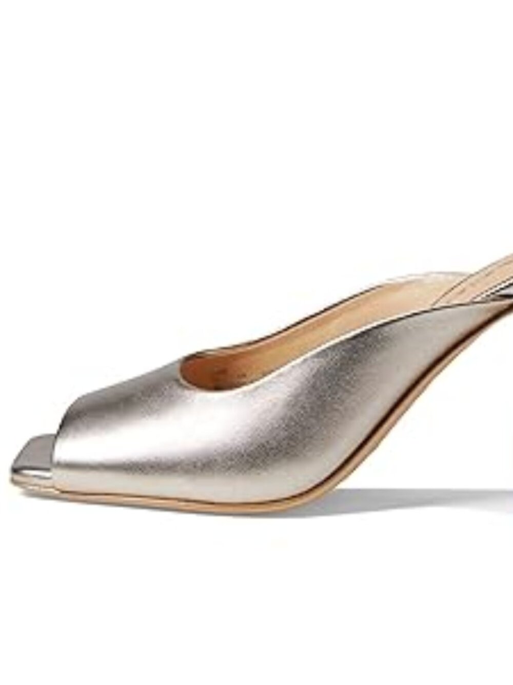 Coach Laurence Metallic Leather Sandals Platinum Gold Champagne Size 5.5 - Picture 2 of 5